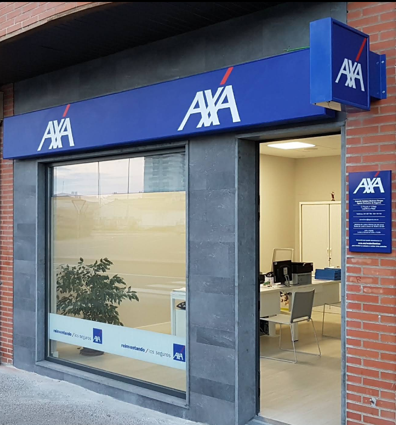Fachada de la oficina AXA de Augusto Medrano en Cascajos, Logroño